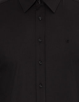 Черная базовая рубашка приталенного кроя с длинным рукавом - Cacharel фото 6