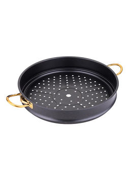 Мантоварка с крышкой стеклянной 28х10 см (5,8 л) с АПП, цвет: черный/золотой, арт. 4000-BK/GD-28. - D.L.K. фото 3