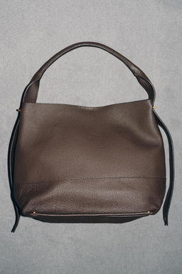 LEATHER MAXI BUCKET BAG - Zara фото 6