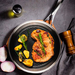 0391 GIPFEL Сковорода MELANIA 28см с трехслойным дном, с антипригарным покрытием 3D ILAG Black. Материал: нерж. сталь 18/10  фото 2