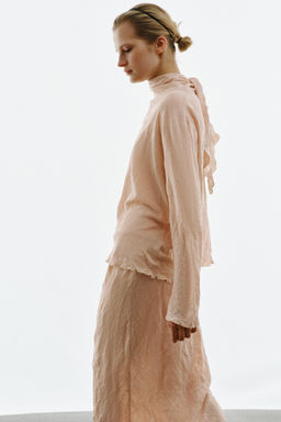 JERSEY PUNTO LAZO EFECTO ARRUGADO / rosa claro - Zara фото 3