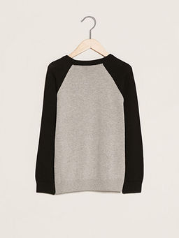 Bisiklet Yaka Batman Desenli Uzun Kollu Erkek ?ocuk ?nce Triko Kazak - Waikiki фото 2