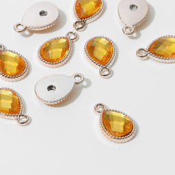 Подвеска «Капля» рифлёная 2.1×1.4×0.4 см,(набор 10 шт.), цвет золото