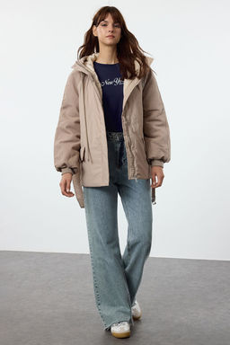 Vizon Oversize Kal?p Kemerli Kapusonlu Parka Mont TWOAW25MO00097