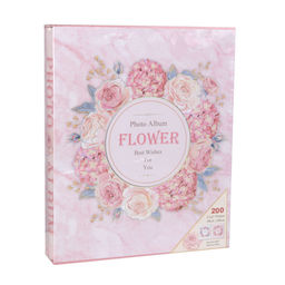 Фотоальбом 200 фото 15х21 Цветы Розовый / 9297 /уп 16/ 689758