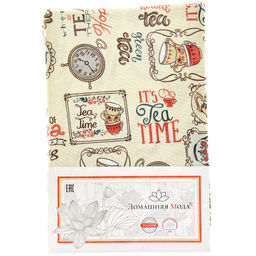 Скатерть 220х145см Чаепитие, длина стола до 180см, на 8-10 персон, рогожка (хлопок 100%) 171г/м2, упаковка классическая, пакет ПВХ 28х41см, Домашняя мода (Россия)  фото 5