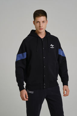 Толстовка на молнии Черный/Синий