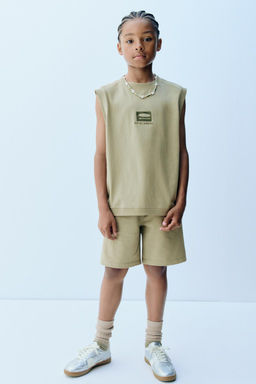 PAMUKLU ISLEMELI T-SHIRT VE BERMUDA SORT TAKIMI - Zara фото 19