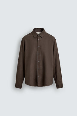 CAMISA REGULAR FIT C??AMO - ALGOD?N / Marr?n - Zara фото 7