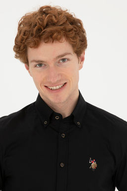 Мужская черная базовая рубашка с длинным рукавом - U.s. polo assn фото 2