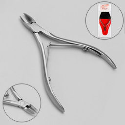 Кусачки маникюрные, двойная пружина, 10 см, длина лезвия - 9 мм, в чехле