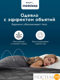 Одеяло утяжеленное MEDSLEEP ДEФOРТЕ мкрфбр/плстр/стекл.гранулы, 5кг, т.сер  фото 9