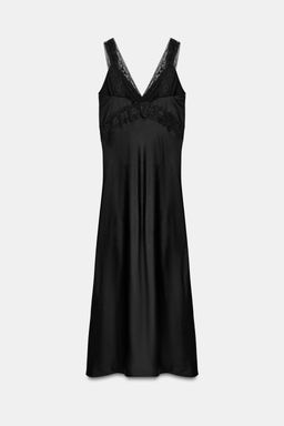 VESTIDO SATINADO ENCAJE ZW COLLECTION / Negro - Zara фото 6