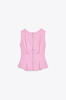 PLEATED ZIP T-SHIRT - Zara фото 7