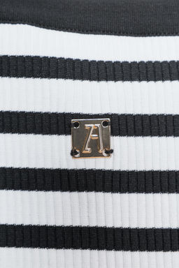 ZARA STRIPED BROOCH TOP  фото 14