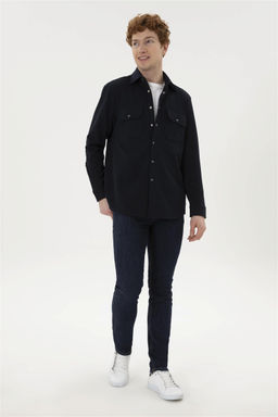 Мужская темно-синяя рубашка с длинным рукавом - U.s. polo assn фото 4