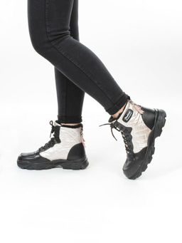 04-2221-4 BLACK Ботинки зимние женские (искусственные материалы)