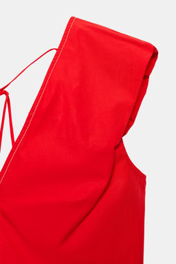 CUERPO POPEL?N PESPUNTES CONTRASTE / Coral rojo - Zara фото 11