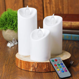 Свеча светодиодная Романтик, с пультом, набор 3 шт.
