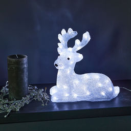 ULD-M3133-050/STA WHITE IP20 LYING FAWN Фигура светодиодная Лежащий оленёнок, 50 светодиодов, 31*15*33 см, цвет-свечения- белый, IP20