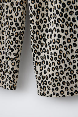 ANIMAL PRINT TEXTURED TROUSERS WITH BELT - Zara фото 4