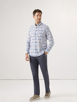 Regular Fit Uzun Kollu Ekose Poplin Erkek G?mlek