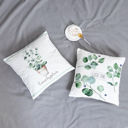 Наволочка декоративная Этель Eucalyptus (вид 1), 48 х 48 см, 100% хлопок  фото 2