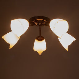 Люстра «Оникс» BayerLux 5×15 Вт E27, коричневый, 52×52×15 см