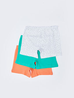 Bask?l? Pamuklu K?z ?ocuk Boxer 3l? - Waikiki фото 2