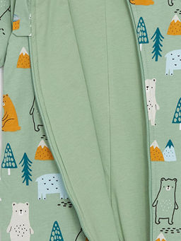 Bisiklet Yaka Uzun Kollu Bask?l? Erkek Bebek Tulum - Waikiki фото 3