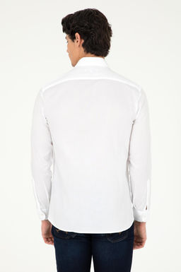 Мужская белая базовая рубашка с длинным рукавом - U.s. polo assn фото 5