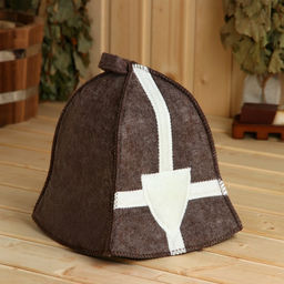 Шапка для бани Крестоносец, коричневая