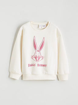 Bugs Bunny Bask?l? K?z ?ocuk Kal?n Sweatshirt
