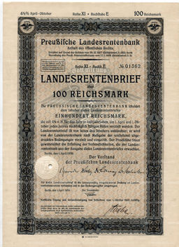 Облигация 4,5% 100 рейхсмарок 1939 года Германия
