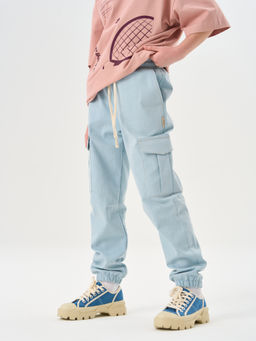 Джинсы карго Серо-голубой 7+ - Bungly фото 5