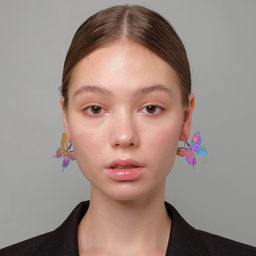 Серьги металл Бабочки кружевные, цвет бензиновый - Queen fair фото 2