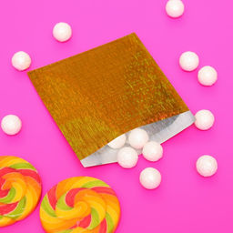 Цена за 50 шт. Пакет подарочный голографический с липкой лентой, «Звездное небо», 10×10+2 см