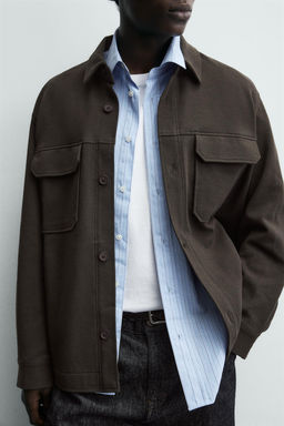 SOBRECAMISA ESTRUCTURA CONFORT / Marr?n oscuro - Zara фото 6