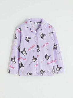 G?mlek Yaka Kuromi Bask?l? K?z ?ocuk Pijama Tak?m?