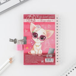 Анкета на замочке, в твердой обложке А6, 40 листов Для стильных девчонок