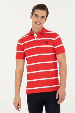 Мужская красная футболка с воротником-поло - U.s. polo assn фото 2