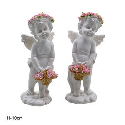 Цена за 2 шт. Фигурка Ангел 10 см / L1767 /уп 2/240/розовые цветы - ГалеонТрейд фото 2