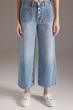 Mavi Dugme Detayl? Yuksek Bel Culotte Jeans TWOSS25JE00223 - Trendyolmilla фото 3