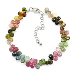 Браслет из Турмалина радужного огранка капля, 6,5г, 18см Радуга камня