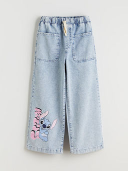 Wideleg Stitch Bask?l? K?z ?ocuk Jean Pantolon