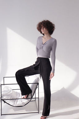 12240 Лонгслив с драпировкой серый - Martichelli фото 5