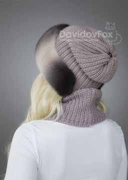 Шапка Ника норка трикотаж зефир