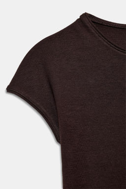 CAMISETA CROPPED MANGA CORTA / Marr?n - Zara фото 5