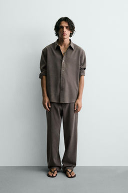 PANTAL?N FLUIDO RELAXED FIT / marron-vison