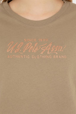 Женская футболка цвета хаки - U.s. polo assn фото 7